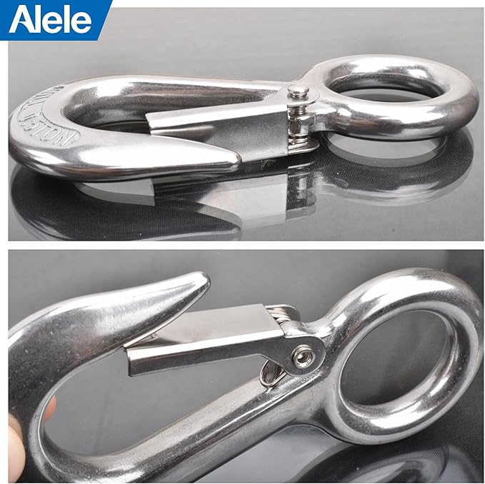 Alele 0.5T Crane Scale Grab Hooks,Slip Hooks,Stainless Steel Lifting Hook Rigging Accessory (Grab Hooks 500kg)