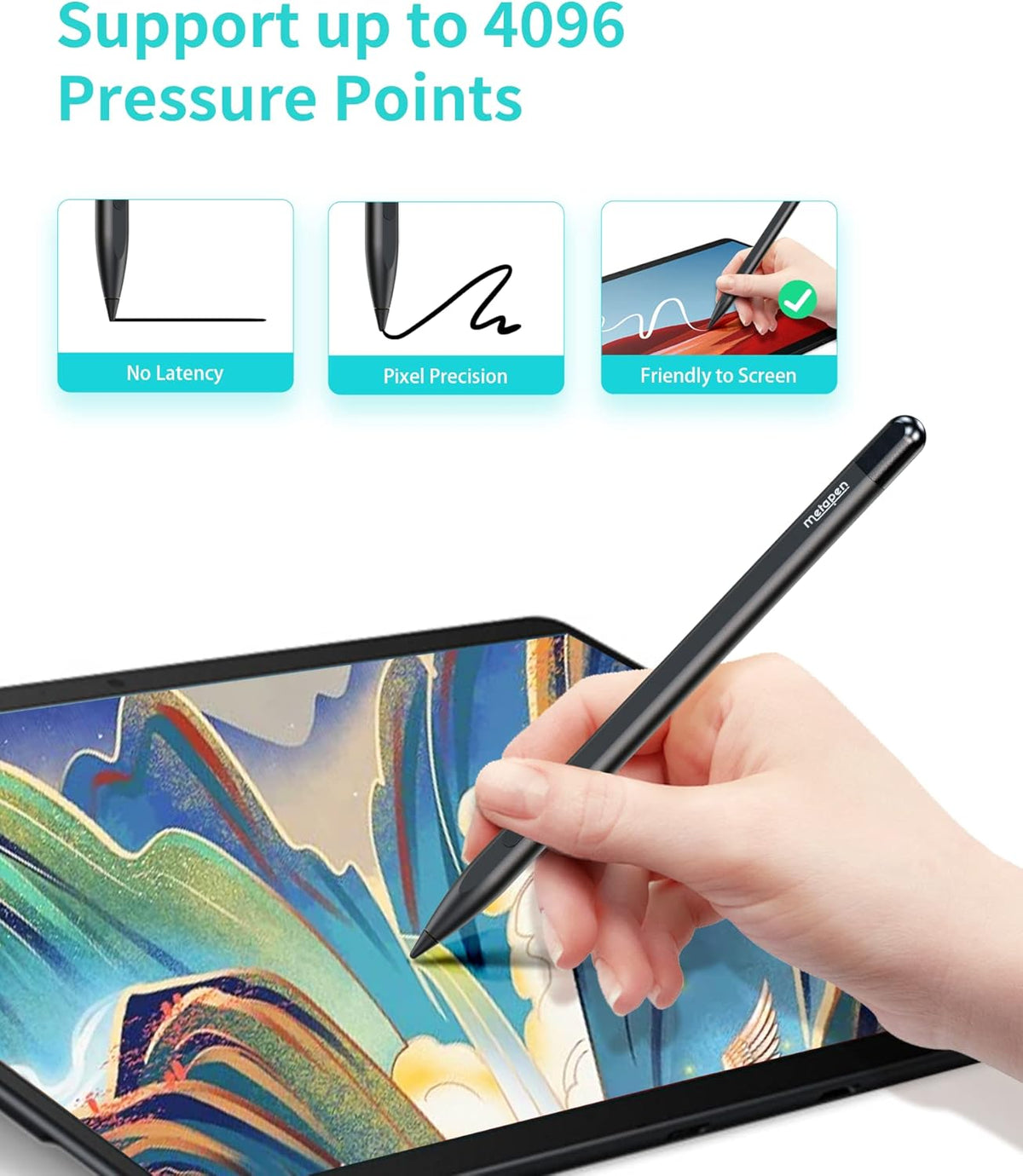 Metapen Tips (3pcs, Black) - Only Compatible with Metapen Stylus Pen M1 / M2 for Surface and G1 for Chromebook with USI Support - TIP302