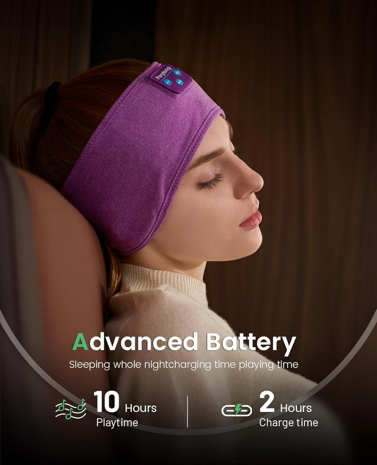 Perytong Sleep Headphones Bluetooth Headband, Sports Wireless Earphones Sleeping Earbuds with Ultra-Thin HD Stereo Speaker Headphones for Sleeping Workout Running Cool Gadgets Unique Gifts