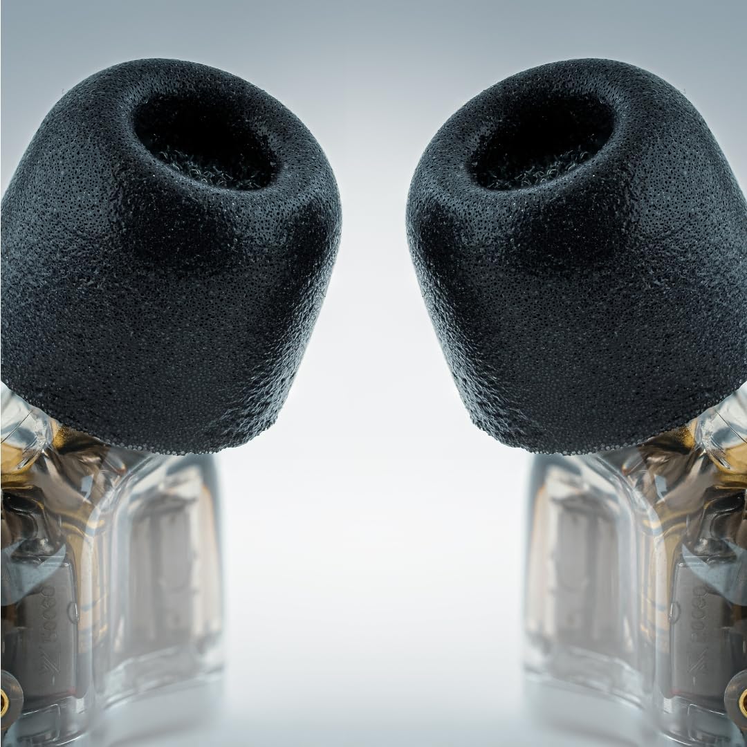 Comply 600 Core Series | Memory Foam Replacement IEM Ear Tips for Truthear, Sennheiser, Moondrop & More | Superior Noise Isolation, Ultimate Comfort, Secure Fit | TechDefender, Black (S/M/L) (3 Pairs)