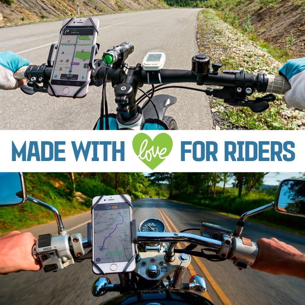 CAW.CAR Accessories Metal Bike & Motorcycle Phone Mount - The Only Unbreakable Handlebar Holder for iPhone, Samsung or Any Other Smartphone. +100 to Safeness & Comfort