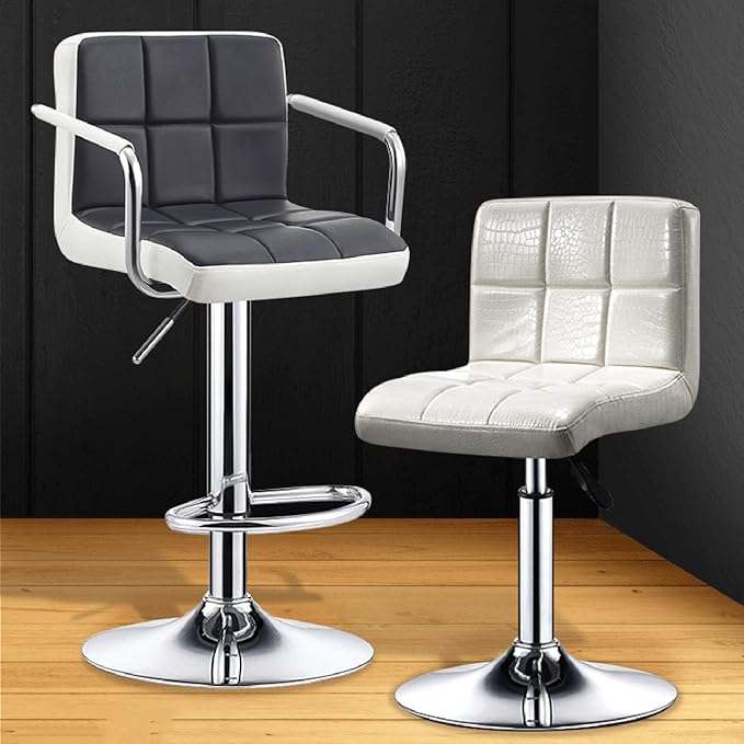 Mlaea Classroom Dormitory Hotel Chair Dining Bedroom Living Room Chair with Adjustable Height Gaming Club Bar Chair 38 * 44-56CM(Color:#1)