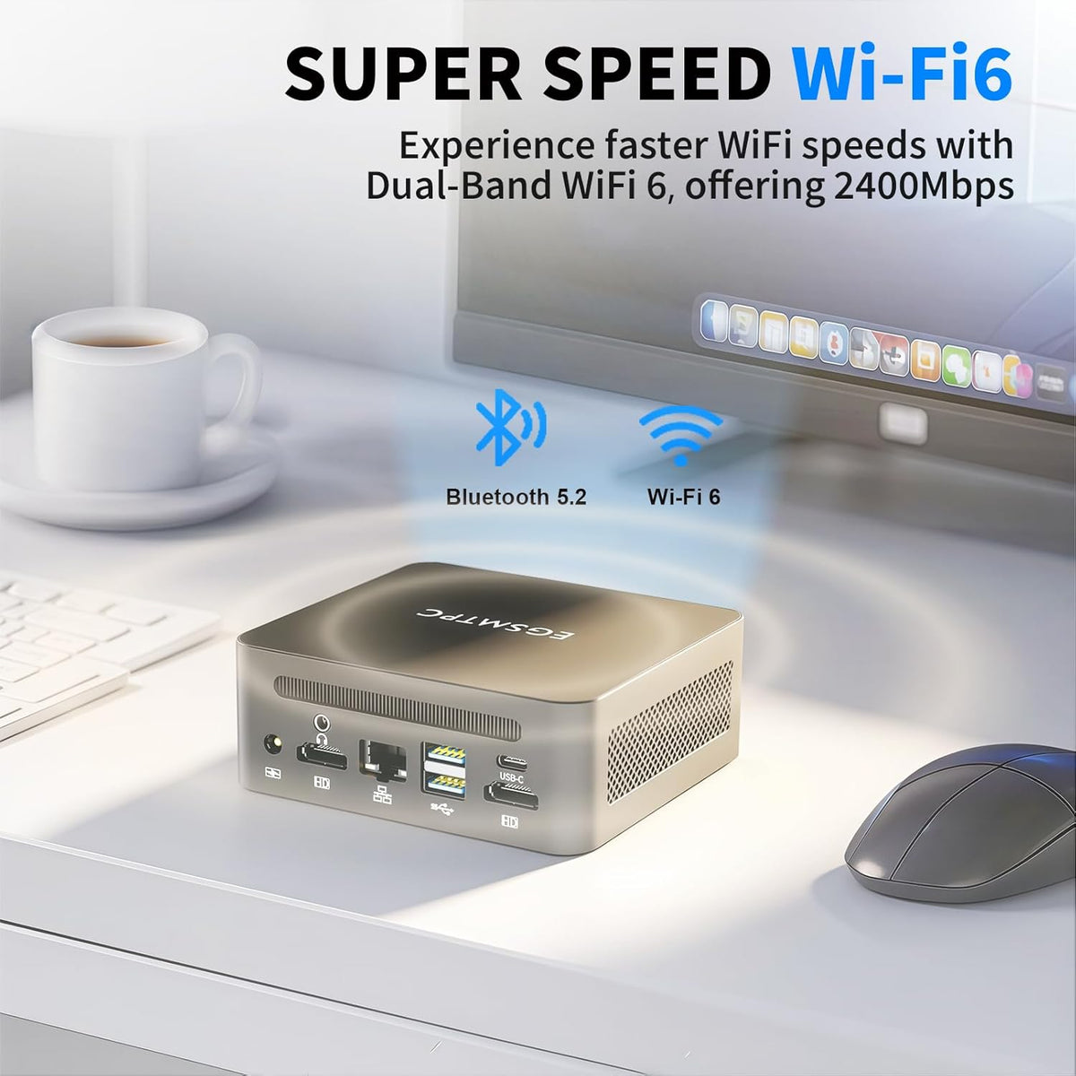 Mini Desktop Computer, Intel Core i5-12450H (Up to 4.40GHz), 16GB DDR4 RAM, 512GB M.2 SSD, Mini PC Supports Triple 4K Display, USB 3.2, Wi-Fi 6, BT 5.2, RJ45 2.5G