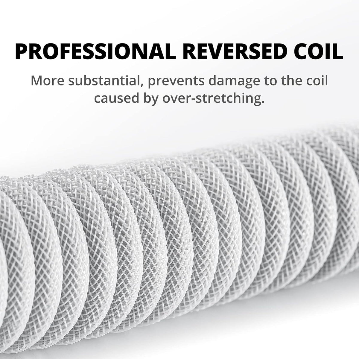 1.5M GUNMJO Pro Custom Coiled USB C Cable for Gaming Keyboard, Double-Sleeved Mechanical Keyboard Cable with Detachable