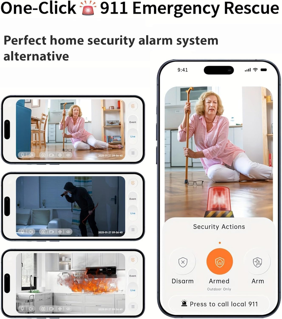 Gianteye 2K (2-Pack), 2.4/5GHz 2-Way Indoor Security Camera Dual-Band WiFi Pet & Baby Monitor, AI Event Detection