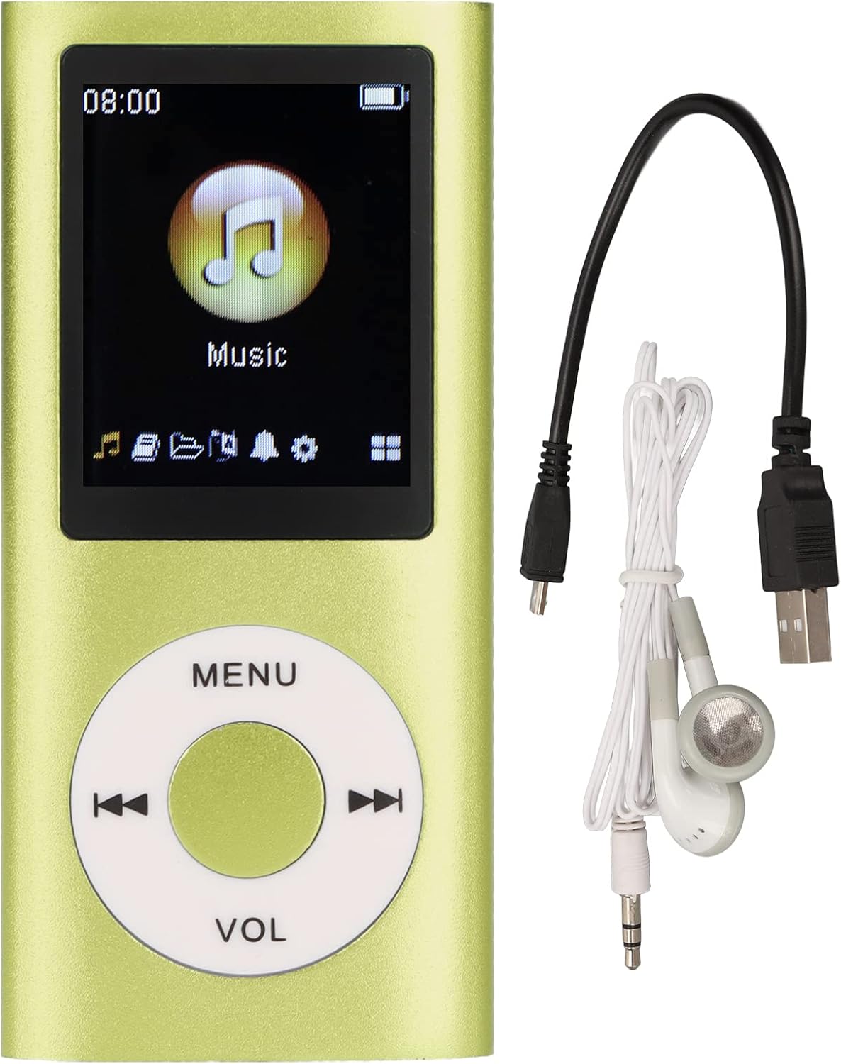 Heayzoki MP4 MP3 1.8 Inch 64G Player, Player, Portable Music Player, Lossless Sound Slim LCD Screen Supports Up