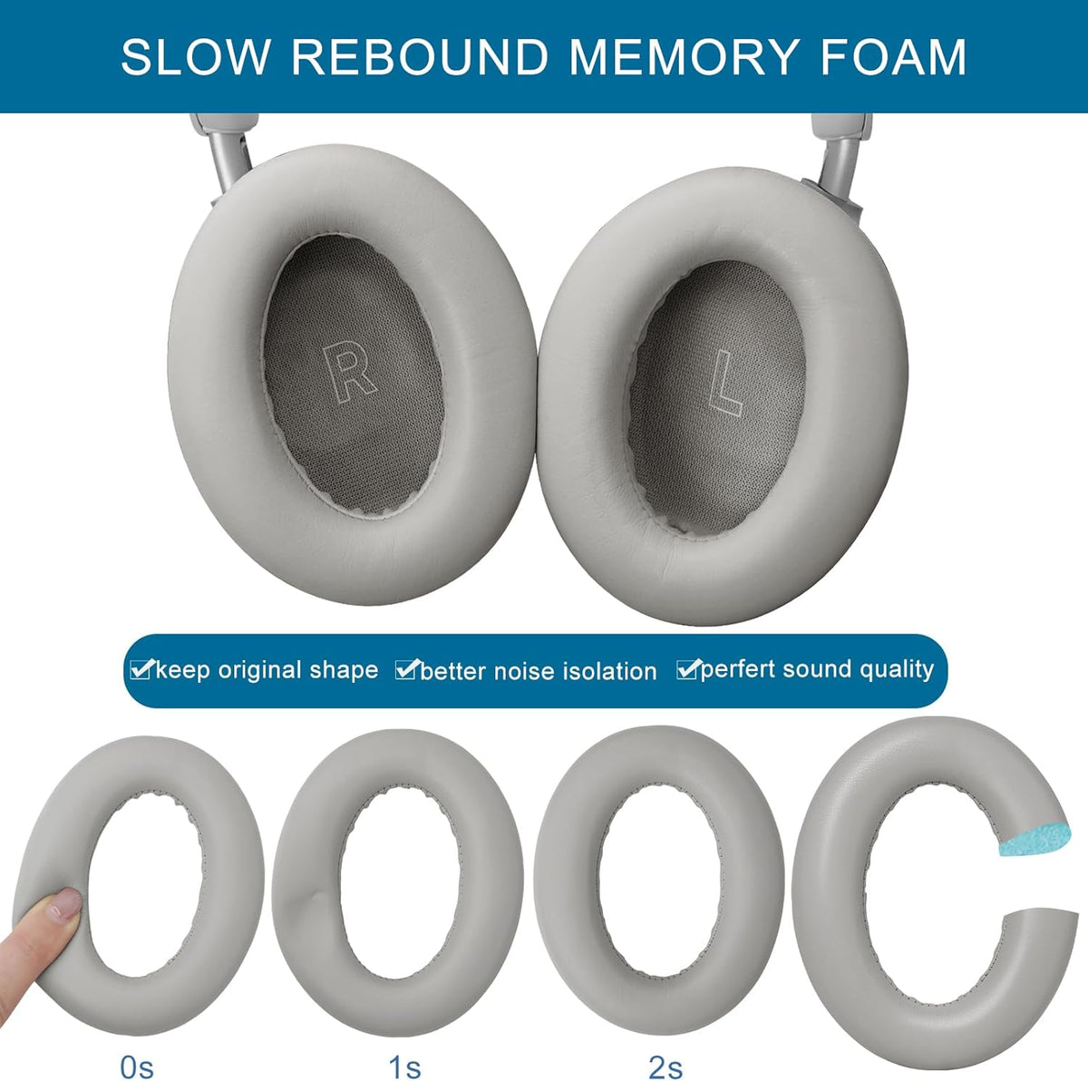 GEVO Earpads Replacement for Bose QuietComfort Ultra (QC Ultra), Replacement Ear Pads with Upgraded Comfortable Protein Leather and Memory Foam,Sandstone