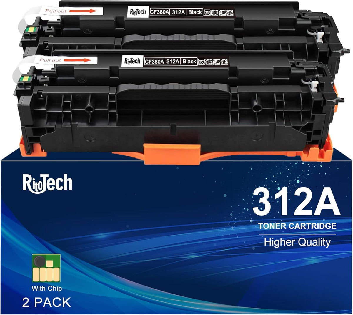 312A Black Toner Cartridge,Compatible for HP 312X CF380A CF380X for HP Laserjet Pro MFP M476dw M476dn M476nw MFP M476 Series Printer,2 Pack