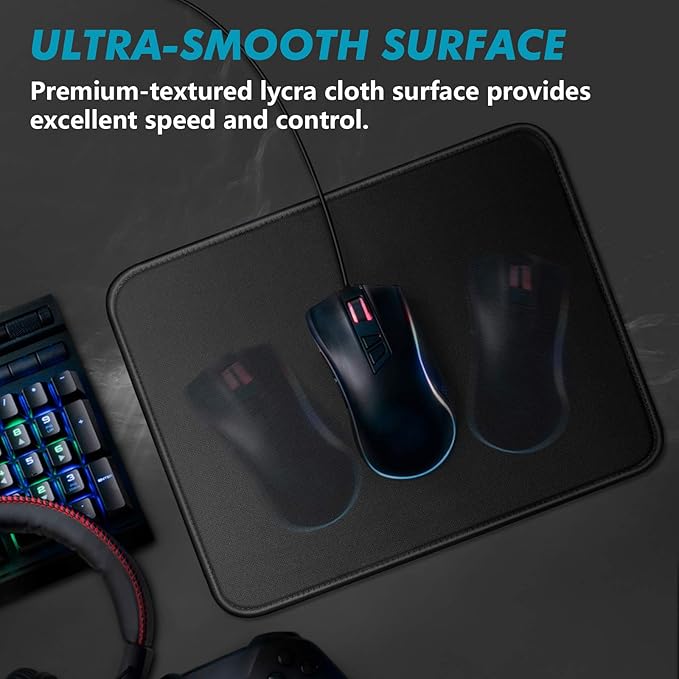 Black Mouse Pad for Desk Basic Mouse Pads Bundle for Compuer and Laptop Big Mouse Mat with Non-Slip Rubber Base &amp Stitched Edges Premium-Textured &amp Waterproof Computer Mousepad (32PC Size