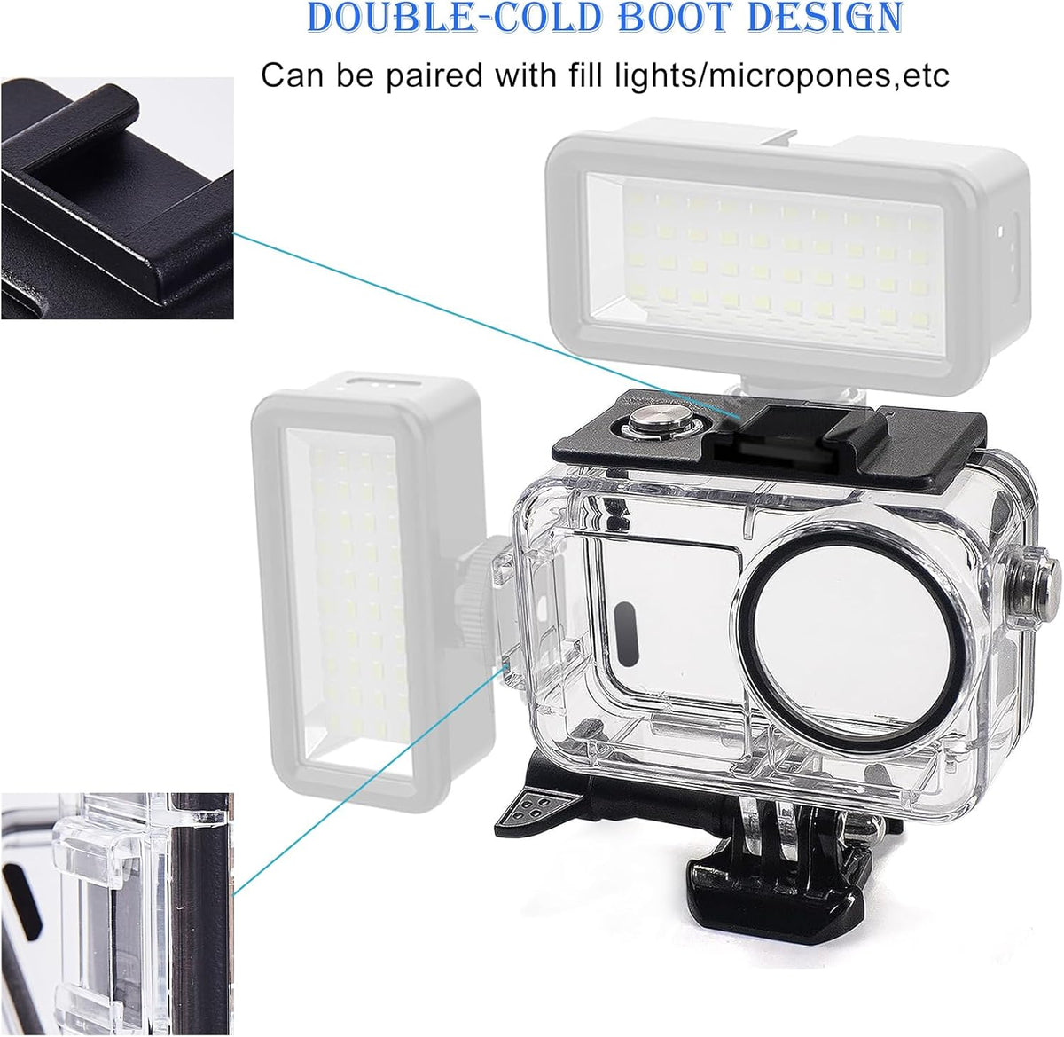 Waterproof Case for DJI Osmo Action 5 Pro/4/3 with 3 Pack Dive Filters, 196FT/60M Underwater Protective Housing Dive Kit, Professional Action Camera Dive Accessory