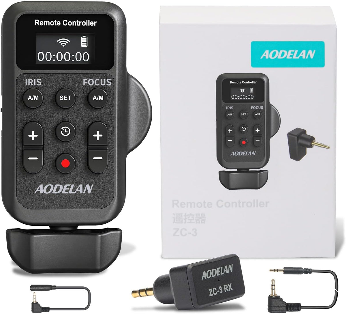 Wireless Camcorder Lanc Zoom Controller, Wired Remote Control with 2.5mm Jack Cable, IRIS, Focus, Video Recording and Zoom Commander with Lanc or Remote Terminal for Canon XL1S XL2 XHA1 /Sony NX5C