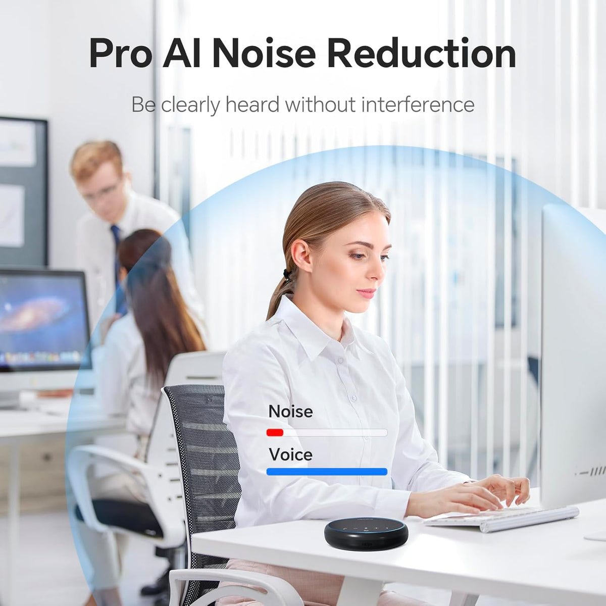 N newline Conference Speaker and Microphone, 360 Voice Pickup, AI Noise Reduction, Dual Connectivity, USB C Conference Room Speaker for Meetings, NewPie