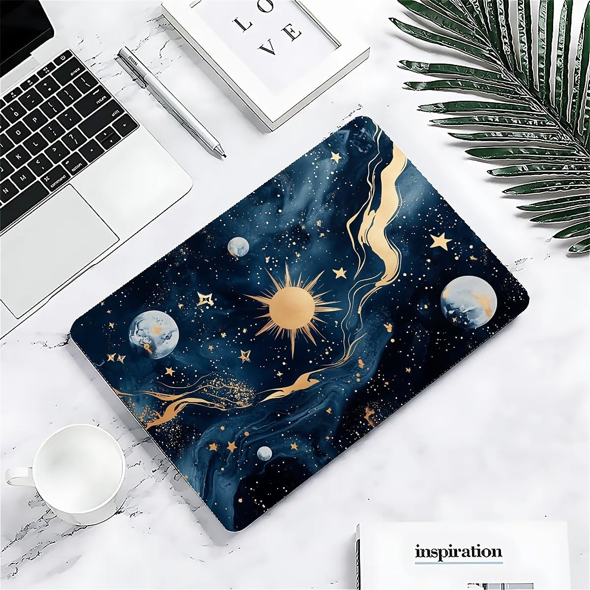 Compatible with MacBook Air 13.3 13.6 Inch Case 2022 2021 2020 2019 Plastic Hard Shell Case Cover,13.6 Air (A2681) M2 2022, Moon and Sun