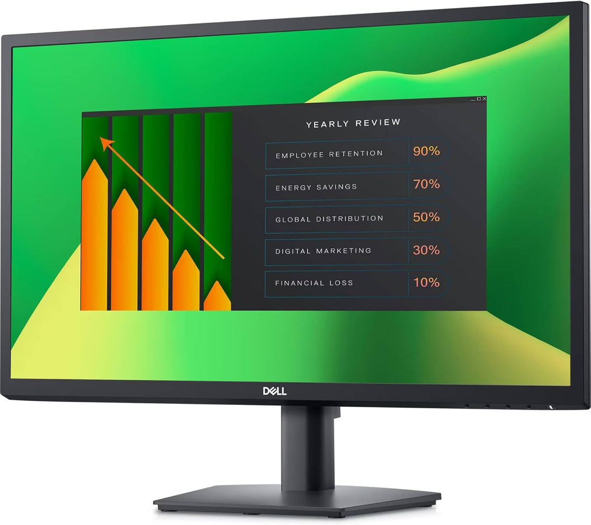 Dell 24" FHD VA Monitor with 5 ms Response Time, Flicker Free & Anti-Glare Display, VESA Mount(100x100mm), 1 x DisplayPort, VGA, Home & Business, Black (2025 Latest Model) & Ergoflexy Single Mount Arm