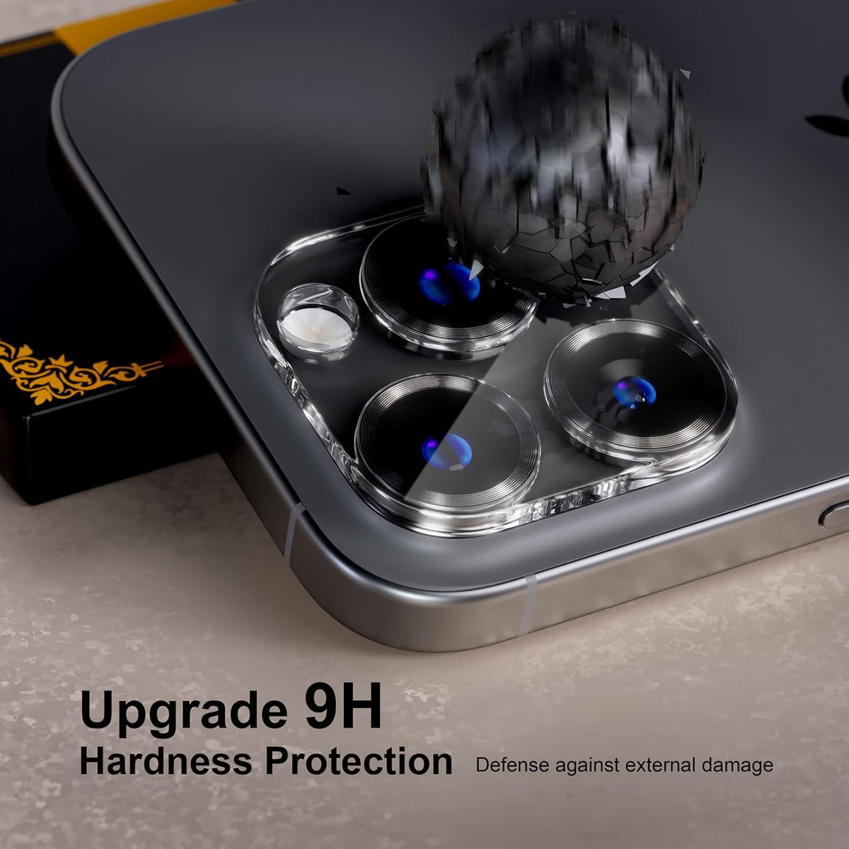 beuxece for 6 Pack iPhone 15 / iPhone 15 Plus Camera Lens Protector [Drop Protection] [Case Friendly] [Easy Installation] 9H Tempered Glass Camera Screen Protector Cover Accessories, CD Black