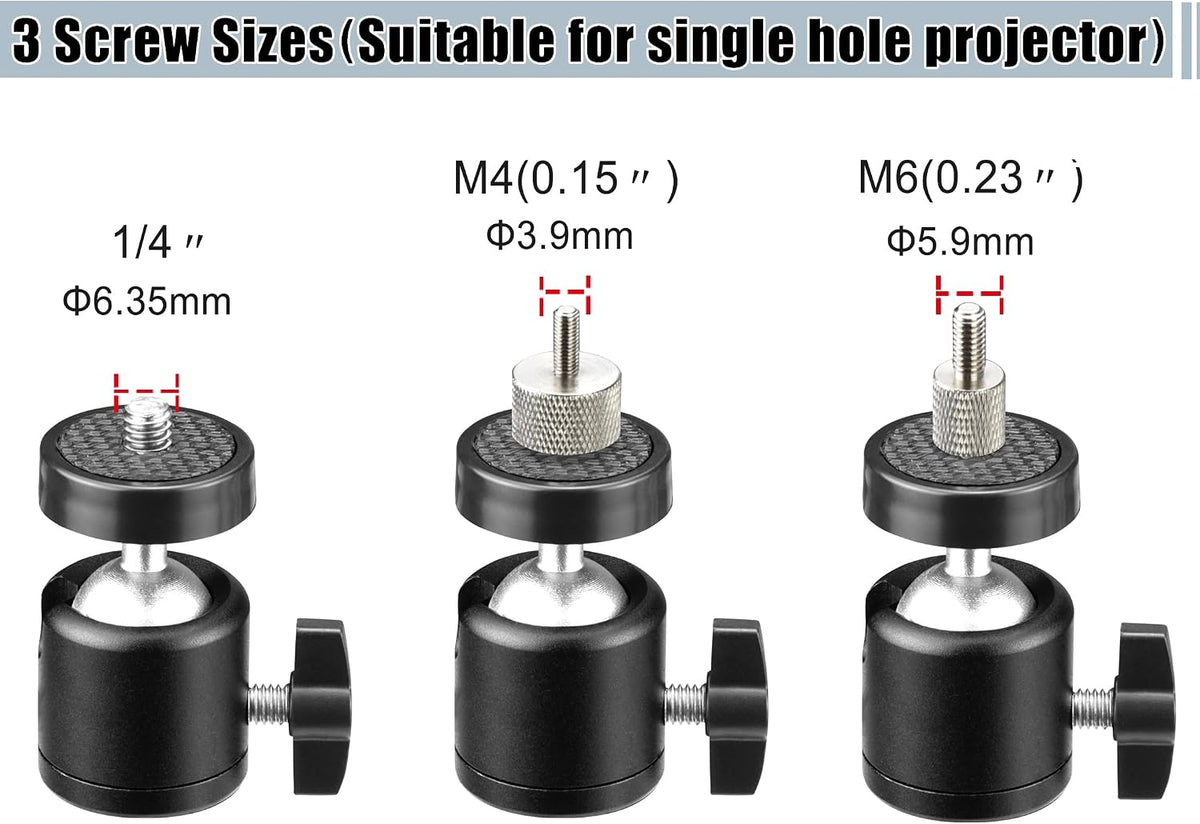 2-Be-Best 12IN 31CM 1/4" M4 M6 Projector Wall Mount Ceiling Projector Mount Longer Length / Wall Projectors Mounts