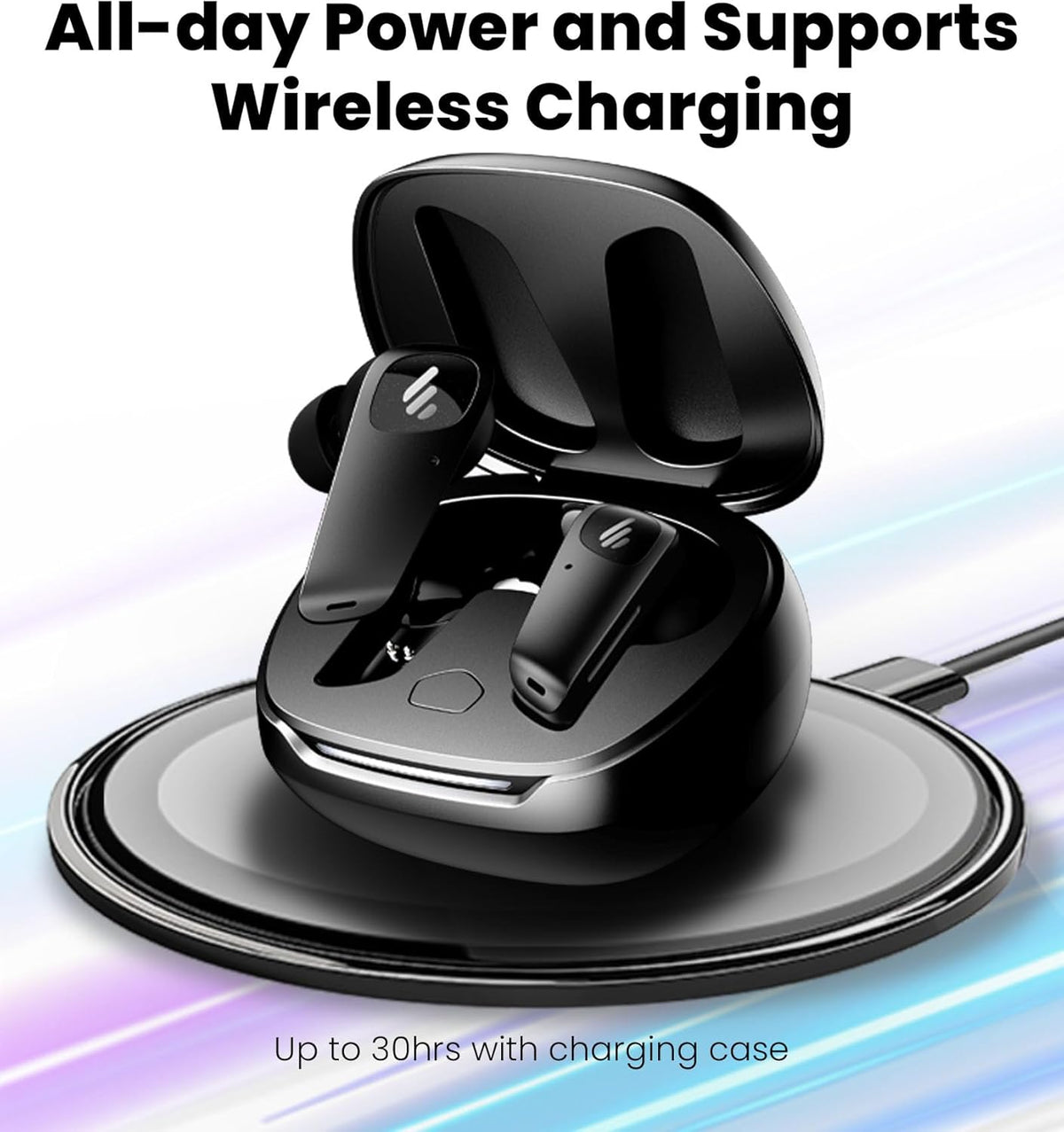 Edifier NeoBuds Planar Wireless Bluetooth Earbuds, 12mm Planar Magnetic Drivers, Hi-Res Audio, LDAC, Snapdragon Sound, Hybrid ANC, Bluetooth 5.4 & Dual Device Connection, Wireless Charging, 6 Mics