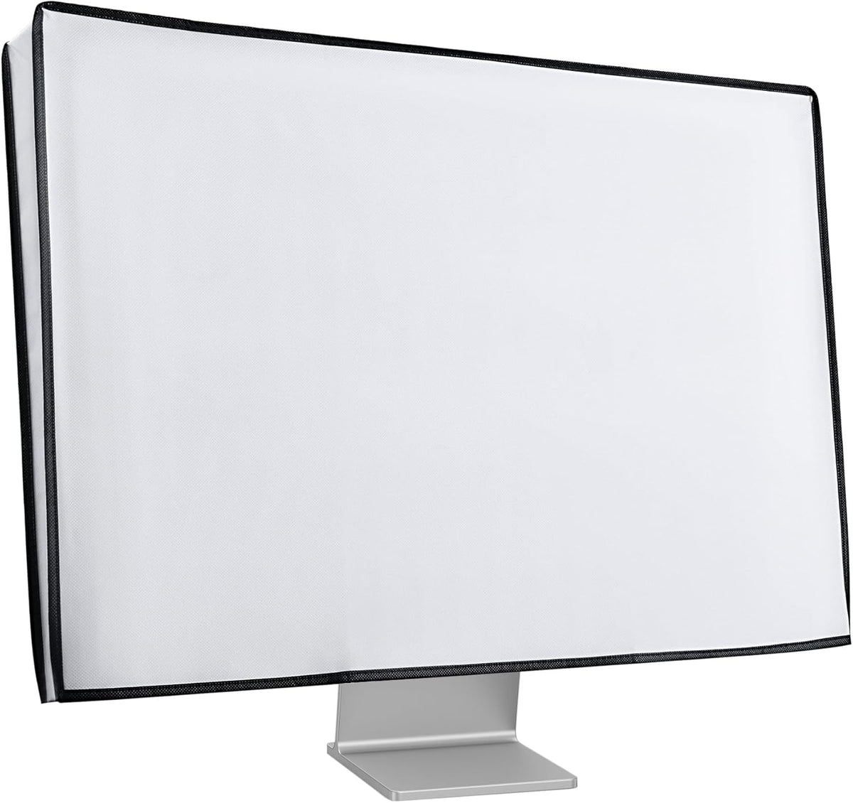 27-28" kwmobile Monitor Cover Compatible with Monitor - Dust Cover Computer Screen Protector - White