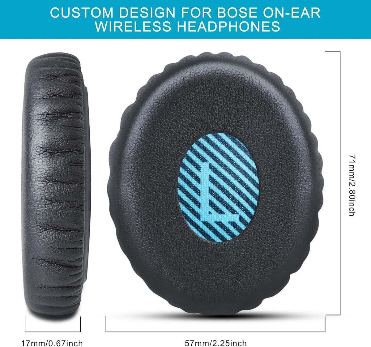 Ear Pads Replacement for Bose On-Ear 2 Headphones, GVOEARS Ear Cushion Pad for Bose OE2 / OE2i / SoundTrue OE/SoundLink On-Ear Wireless Headphones, Durable & Longer Lasting (Blue Pad)