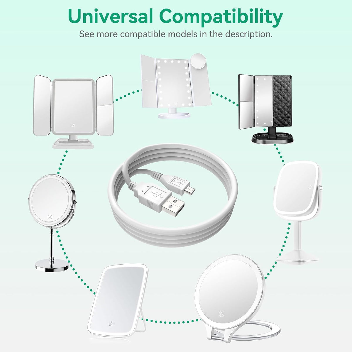 FITE ON 3.3ft S-100 White Micro USB Power Charging Cord Cable Lead Compatible with Sound Oasis White Noise Machine