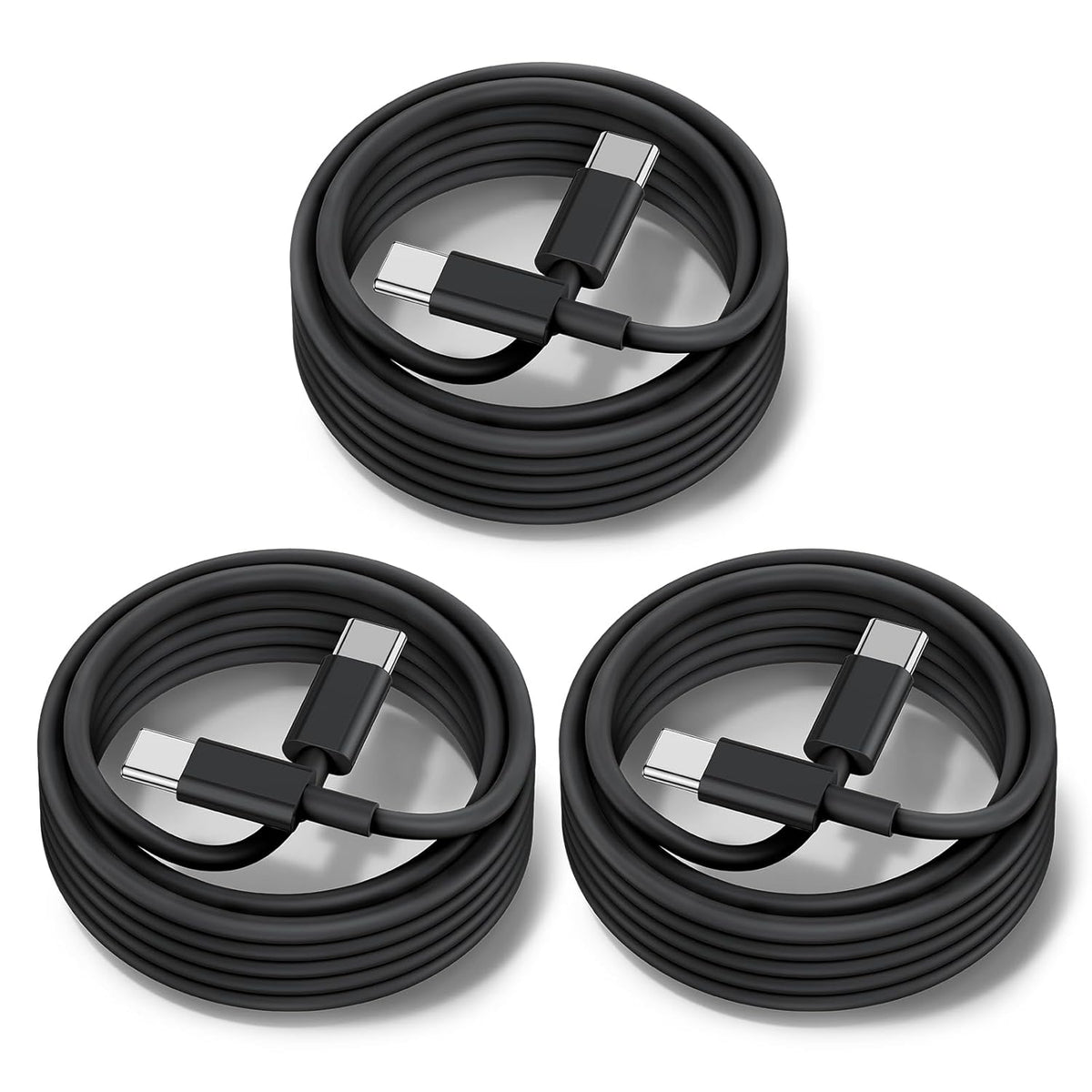 60W USB C to C Cable [3Pack] iPhone 15 Fast Charging Cable,3ft Short USB-C to USBC Power Cord for iPhone 16/15 Pro Plus Pro Max, MacBook Pro Air/IPad/iPad Pro 12.9/11,AirPods 4(Black)
