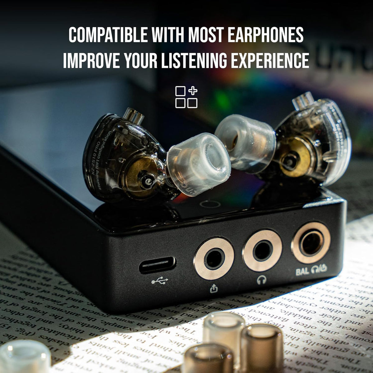 Linsoul DUNU S&S Silicone Eartips S/M/L (3pairs) for Nozzle Diameter from 4mm-5.5mm for Stage Studio, for KZ ZS10 Pro, 7HZ Zero, Orchestra Lite, TANGZU Wan'er S.G IEM (S/M/L- Each Size 1 Pair)