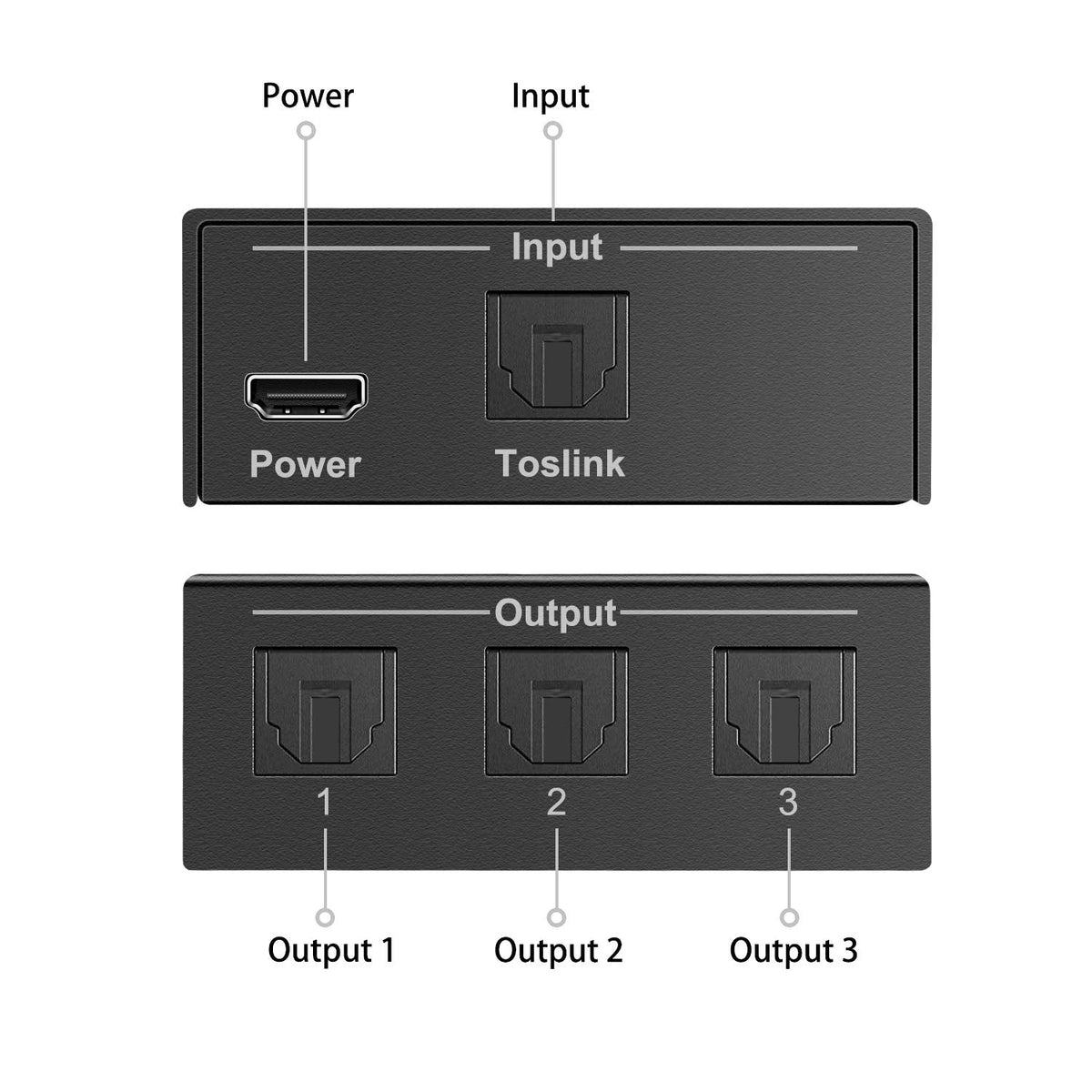 3 1 3 LPCM 2.0/DTS/Dolby PS4, Port Toslink Splitter, Digital Optical Audio Splitter Input Output, SPDIF Toslink Fiber
