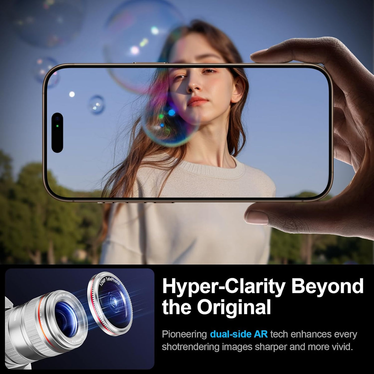 X-it 2 Pack Camera Lens Protector, Shatterproof Anti-Scratch Ultra HD Mechanical Gear Camera Protector, Anti-Glare Tempered Glass Lens Protector for iPhone 15/15 Plus/14/14Plus,Case Friendly,SilverRed