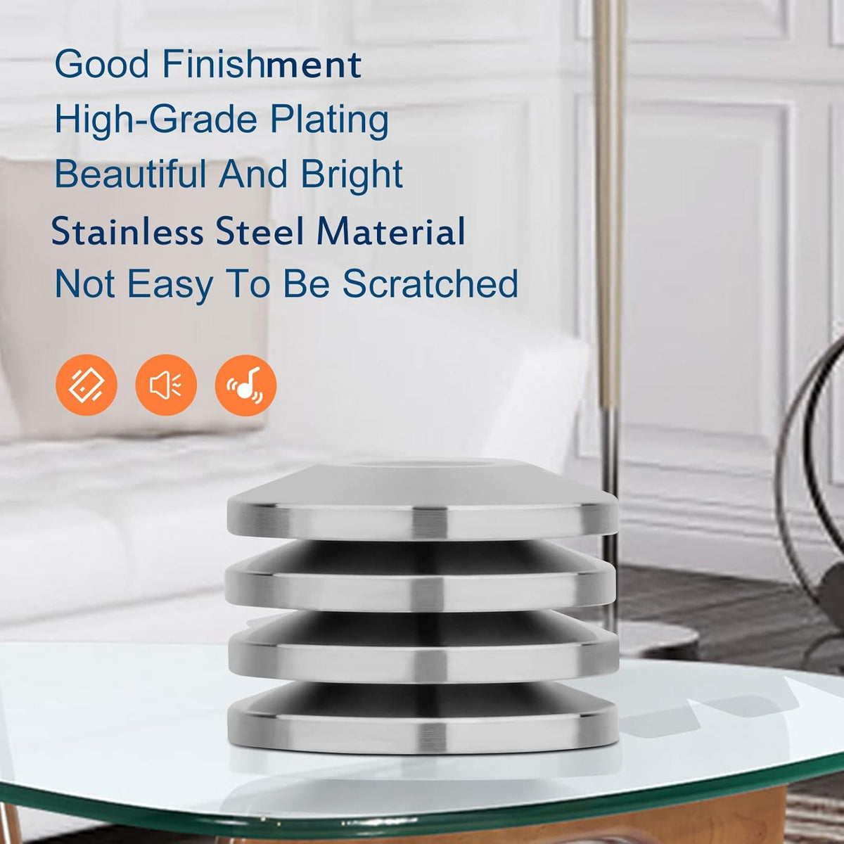 Preffair 4Pcs Stainless Steel Audio Speaker Spike Pads Mats Speaker Isolation Stand Feet Cone Shock Floor Protector Base for HiFi Turntable Subwoofer Loudspeaker Amplifier CD DVD Player