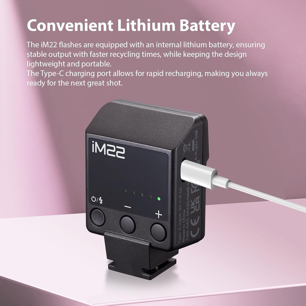 GODOX iM22 5 3s 440 Mini Camera Flash On-Camera Flash Speedlite Power Levels Recycle Time Full Power Flashes