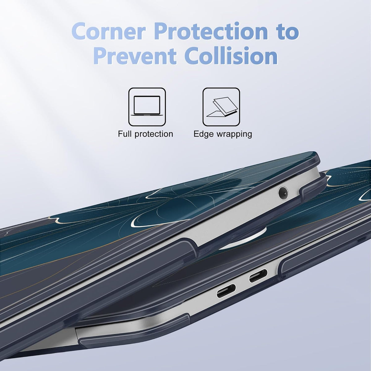 May Chen Case for MacBook Pro 13 inch M2 2023,2022,2021,2020 A2338 M1 A2251 A2289, Plastic Hard Shell Case for MacBook Pro 13" with Touch Bar Fits Touch ID, Golden Flowers