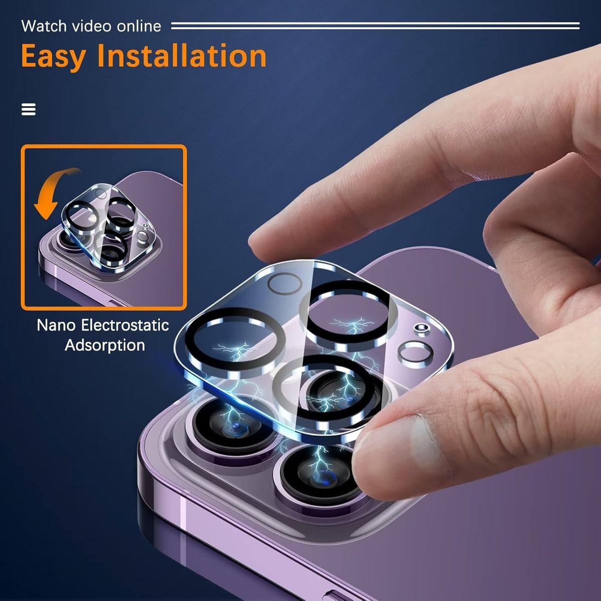 UniqueMe [3 Pack Compatible for iPhone 14 Pro Max/iPhone 14 Pro Camera Lens Protector Tempered Glass,[Case Friendly][Scratch-Resistant][Night Shooting Mode] - Clear