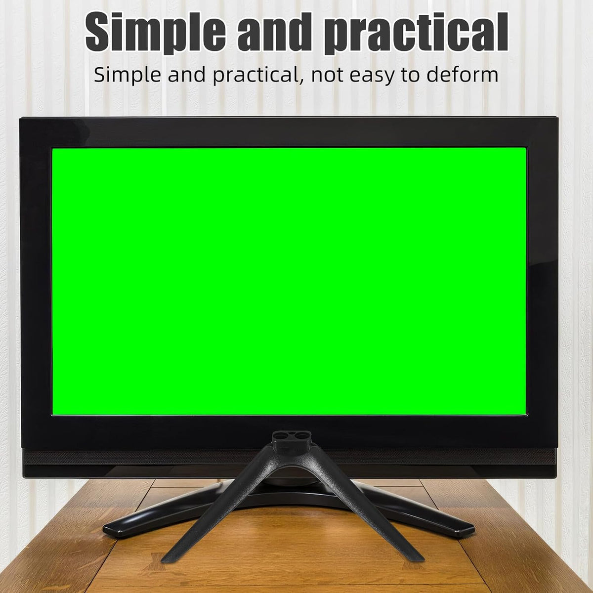 GLEAVI 15mm No-Drill Tv Mount Stand with Dual-Hole Plastic Base, Heavy Duty Television Support Holder for Living Room
