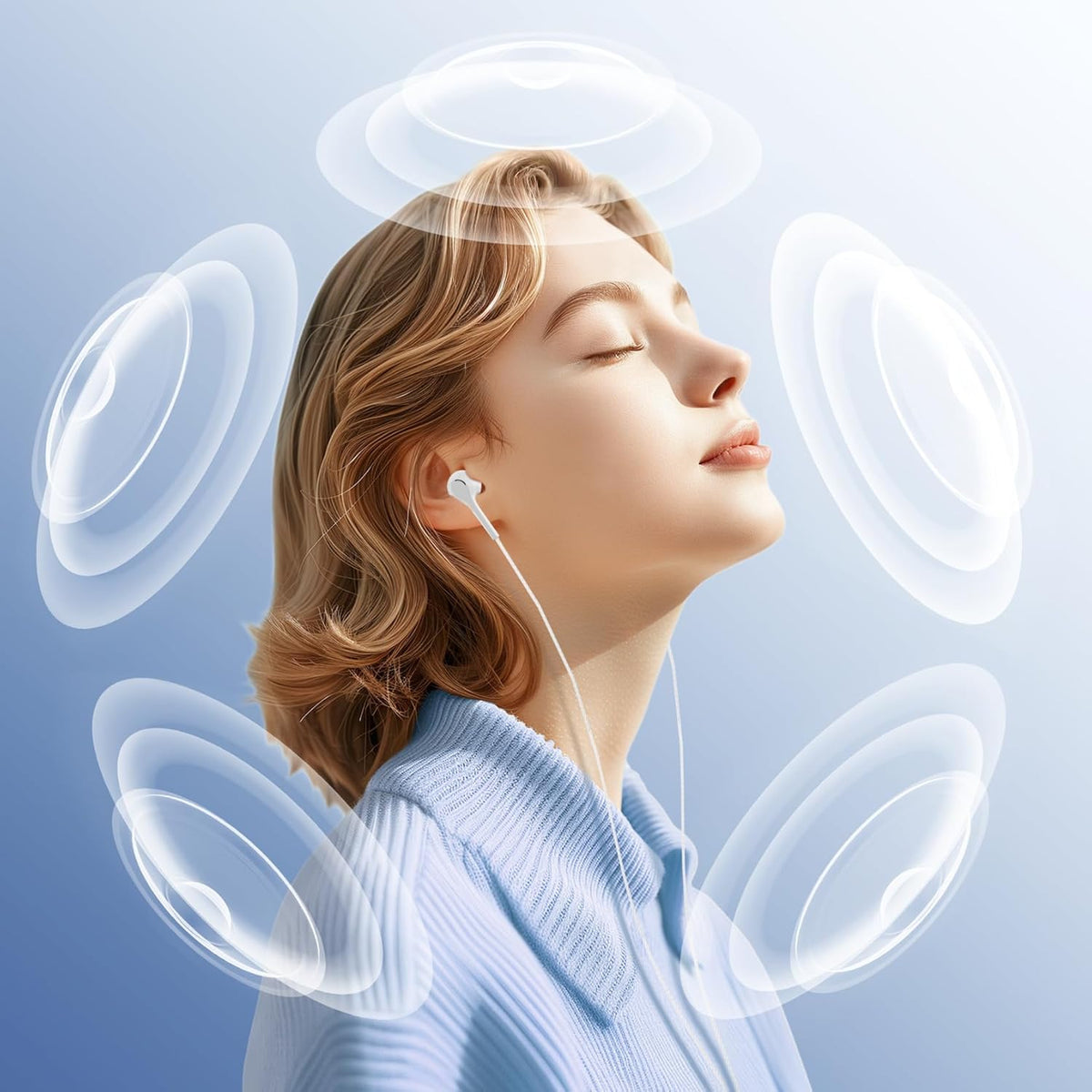 Earbuds Headphones with Microphone Pack of 5, Noise Isolating Wired Earbuds, Earphones with Powerful Heavy Bass Stereo, Compatible with Android, Phone, Laptops, MP3 and Other Interfaces (3.5mm)