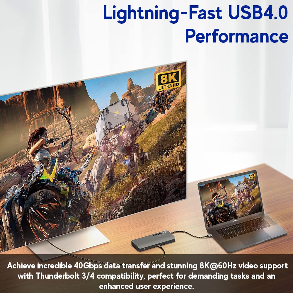 LINKUP USB 4.0 USB C to USB C Cable | Thunderbolt 4/3 Compatible | Type C Charger for MacBook and iPhone | 240W Fast Charging | 40Gbps Data Transfer | 8K@60Hz Display Cord | Use with all USB C devices