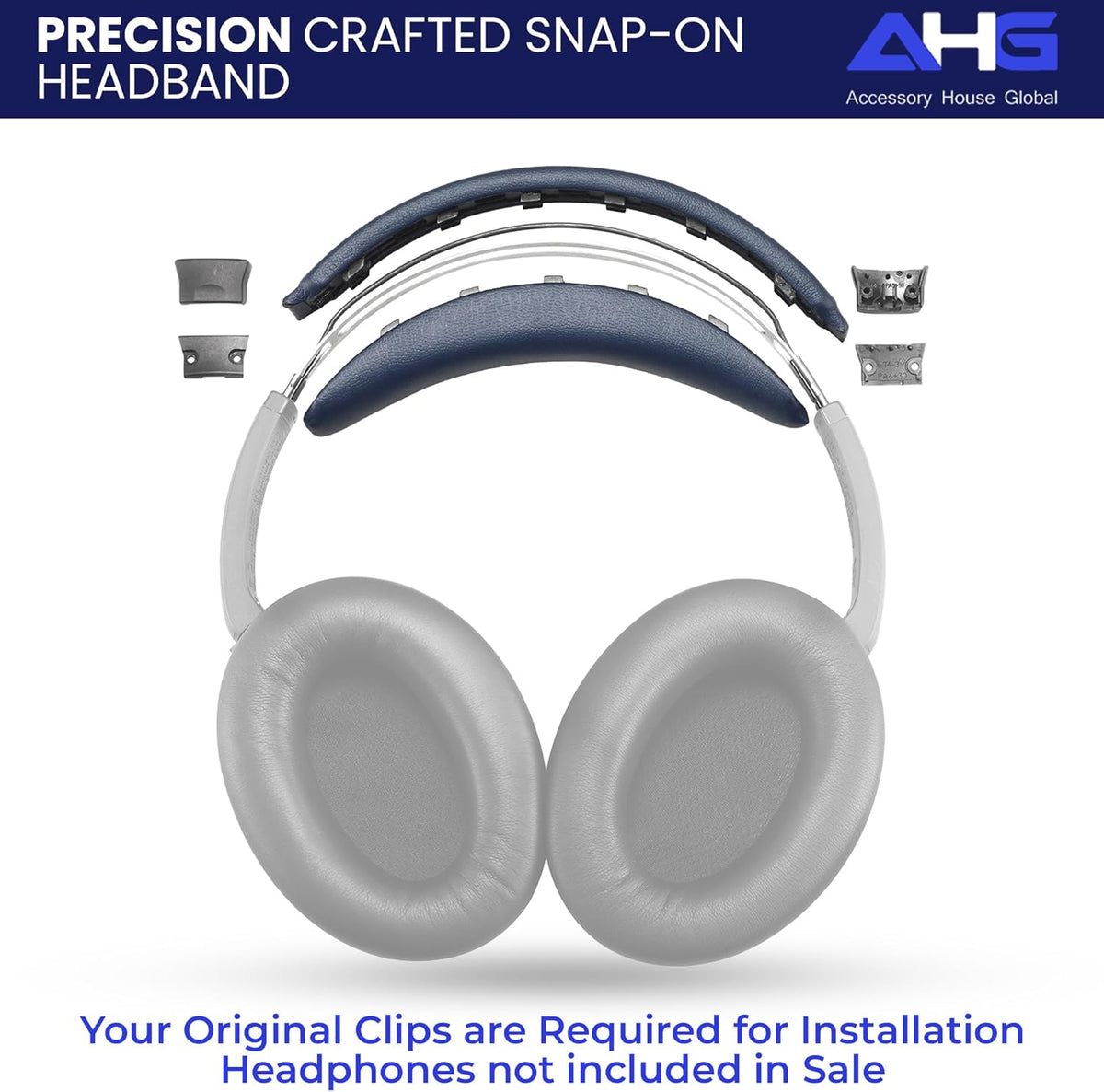 AHG QC35 earpads / QC35 ii Headband pad Cushion kit. Compatible w/Bose QuietComfort 35 ii / QC35 Headphones (MNB). Premium Headband Design | Seamless DIY Assembly | Superior Comfort and Durability