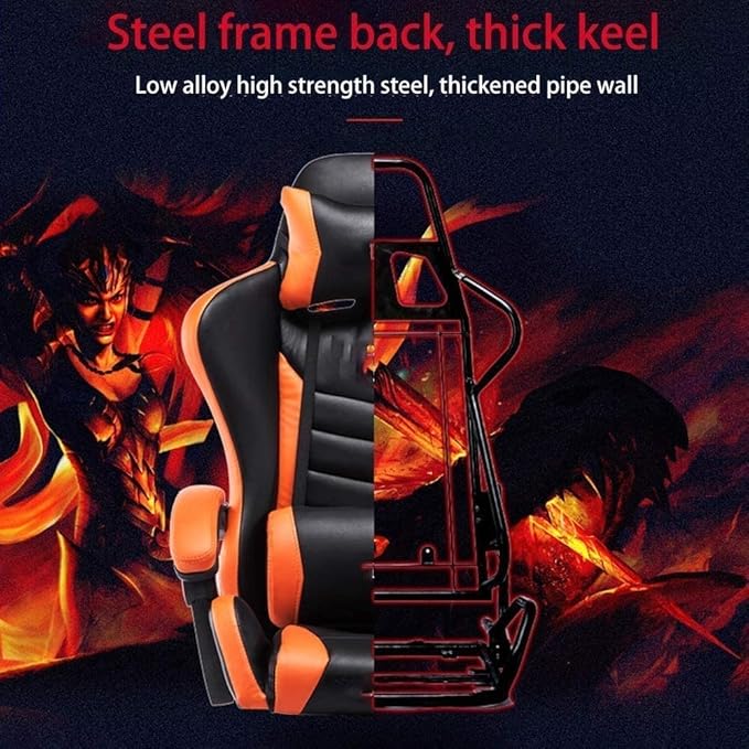 Office Chair E-Sports Chair Ergonomic Racing Swivel Chair high Back Gaming Chair with Footstool Office Chair Computer Chair Chair (Color : Red) Needed