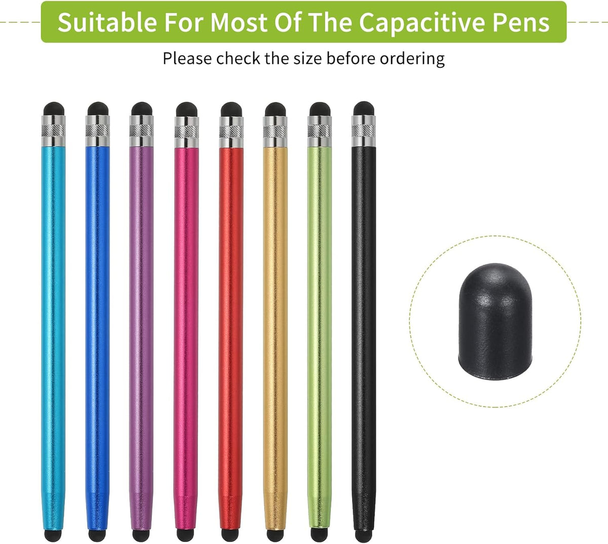 MECCANIXITY 40Pcs Replacement Stylus Pen Tips 4.5mm Conductive Capacitive Touch Screen Pens Tips Silicone Rubber, Black