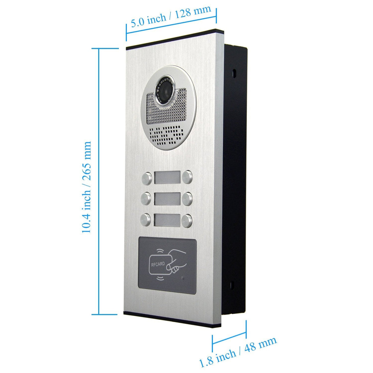 AMOCAM Video Intercom Entry System, Wired 7" LCD Monitor Video Door Phone Kits for 6 Units Apartment, Support Monitoring, Unlock, Dual Way Door