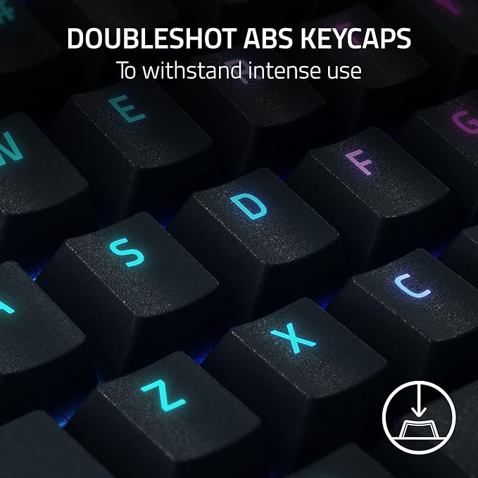 Razer BlackWidow V4 Mechanical Gaming Keyboard: Yellow Switches Linear &amp Silent - Chroma RGB - 6 Macro Keys - Magnetic Wrist Rest - Doubleshot ABS Keycaps - Roller &amp Media Keys - Snap Tap