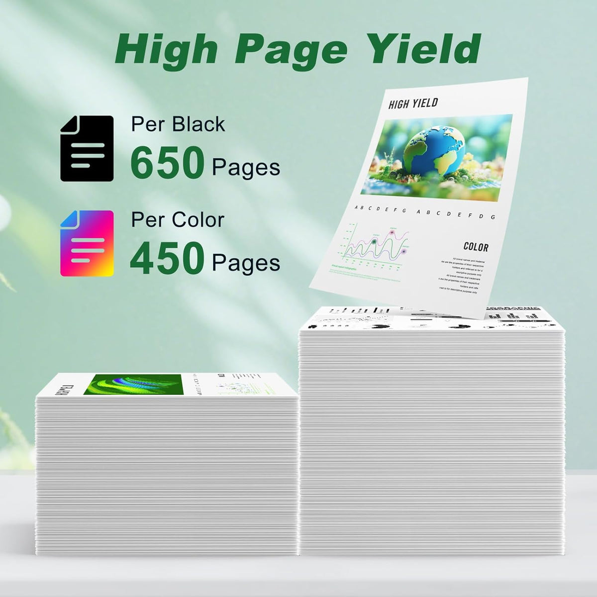 MYTONER 63XL Color Ink Cartridges Replacement for HP Ink 63 63XL Ink Cartridge Combo Pack for HP OfficeJet 3830 4650 4652 4655 5255 5258 Envy 4520 4512 DeskJet 3630 3632 Printer Ink Cartridges
