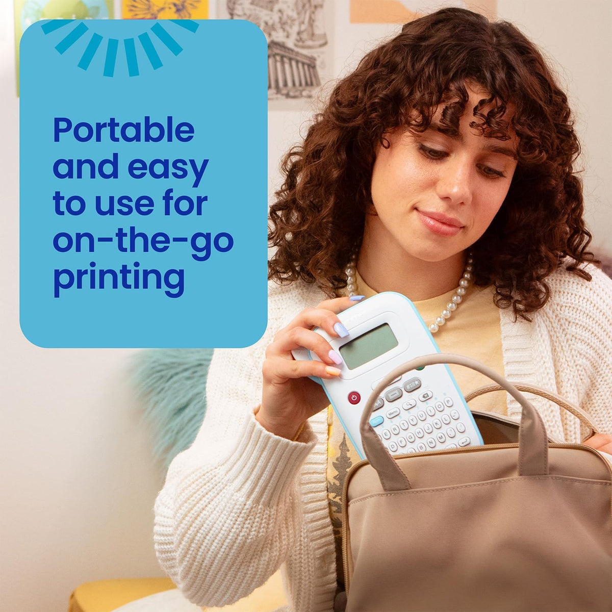 Brother P-Touch PT-N10 Personal Handheld Label Maker, Portable and Prints, P-Touch Btag ~½” (12mm) Wide Color Personalized Label Tapes,