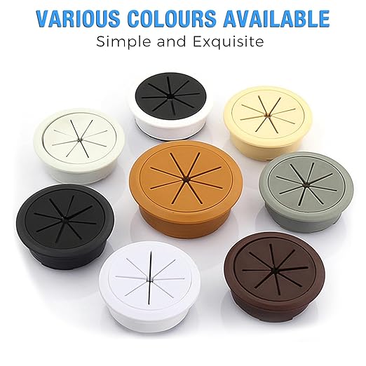 BOPOREAE 2 Pcs Desk Grommet 3-1/8" (80mm), Desk Hole Cover for Cables