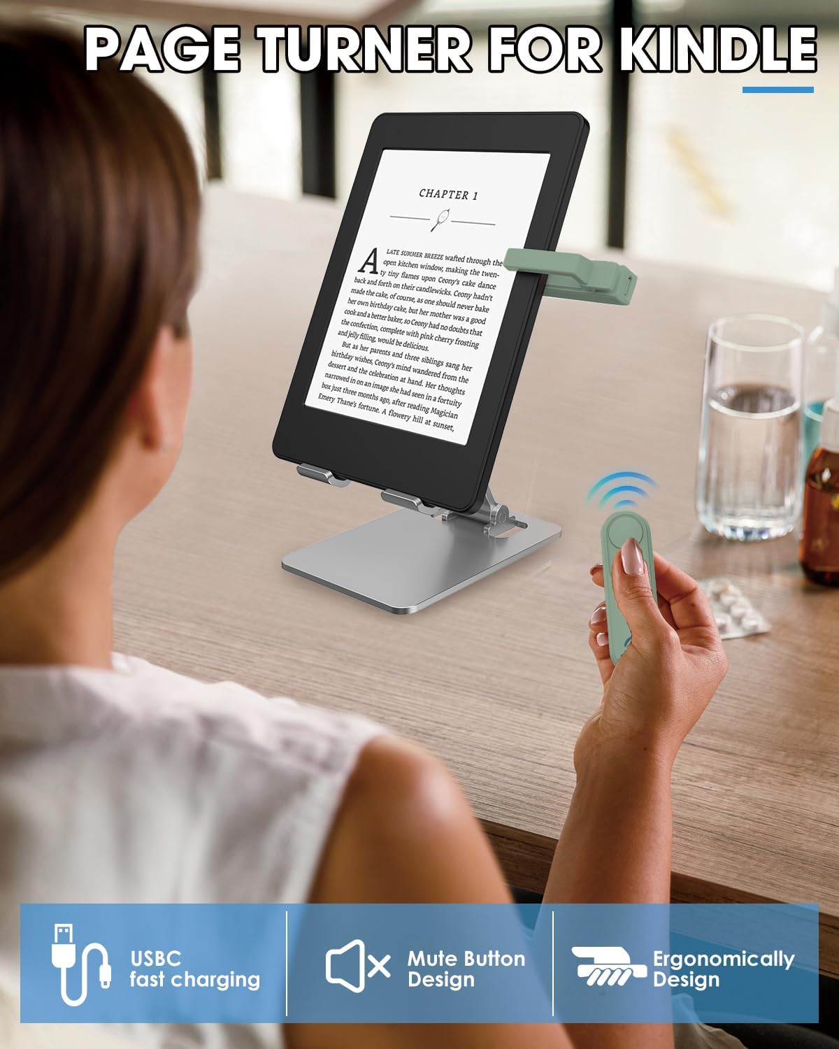 Inncarvs Remote Page Turner for Kindle Paperwhite eReaders, Kindle Accessories, Page Turner Clicker for ipad Tablets