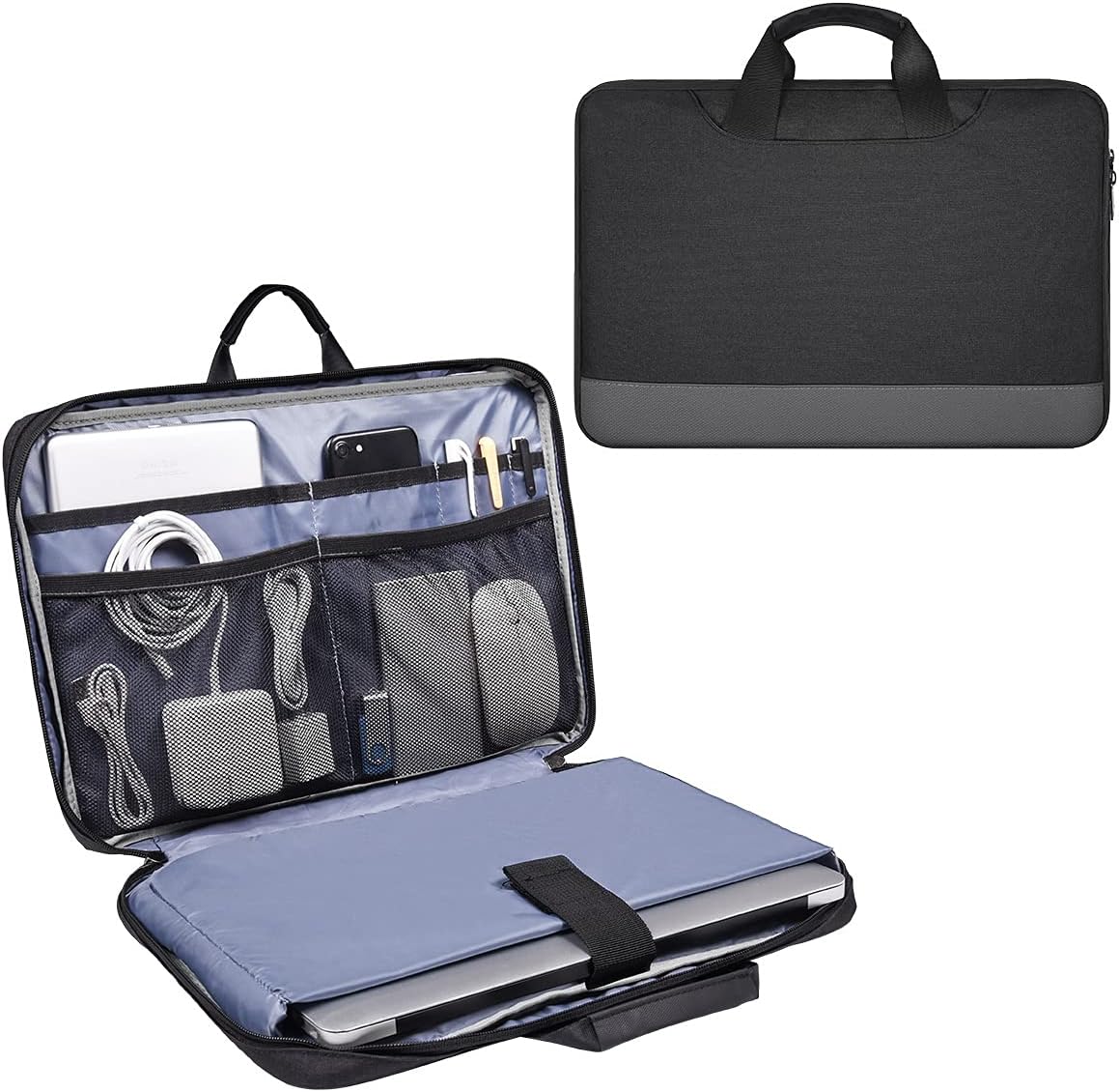 14 15 Inch Waterproof Laptop Sleeve Men Women TSA Briefcase for MacBook Pro 14 M4/M3/M2/M1, Macbook Air 15 M4/M3, Dell Inspiron 14/XPS 15, Lenovo Acer HP ASUS Chromebook 14 Carring Case, Black