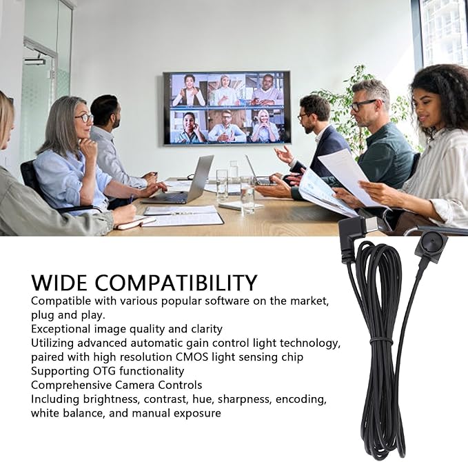 Dpofirs USB Type C Webcam Camera 1/4in CMOS Center Screen Webcam with UVC OTG Plug and Play Fixed Focus Wide Angle Camera for Live Streaming and Video Calls (8MP)