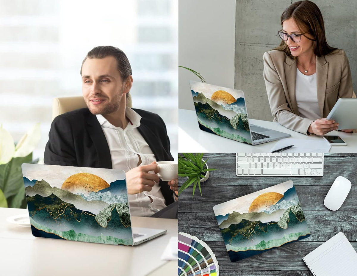 CISSOOK Mountain Case for MacBook Pro 14 inch 2024 2023-2021 Release Model M4 A3112 A3185 A3401/ M3 A2992 A2918/ M2 A2779 /A2442 M1 with Touch ID, Plastic Sunshine Mountain Cover for MacBook Pro 14