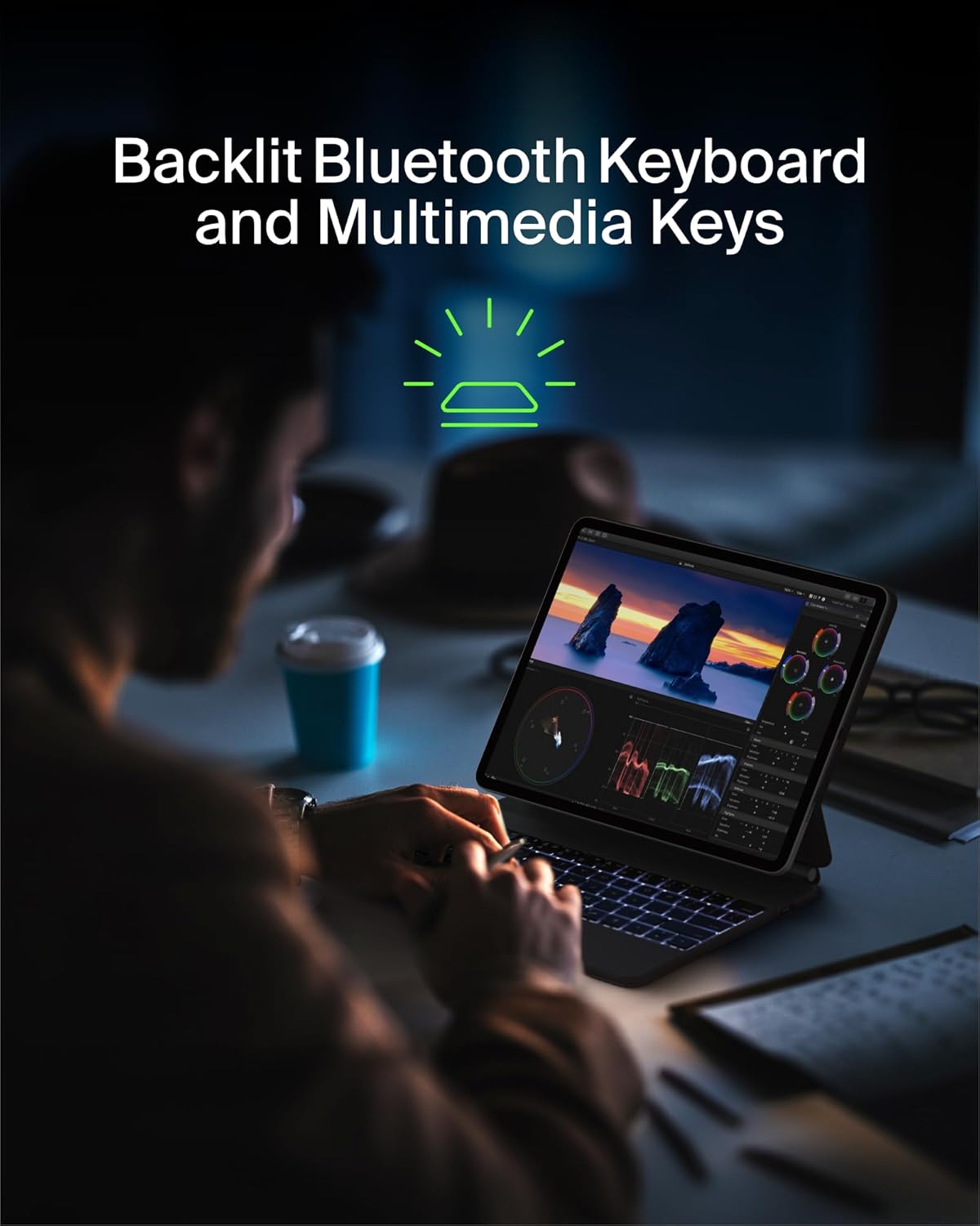 Belkin Pro Keyboard Case w/Magnetic Stand, Backlit Bluetooth Keyboard, Multi-Gesture Controls, Magnetic Apple Pencil Storage Compatibility, & Multimedia Keys for iPad Pro 12.9" & iPad Air 13" - Black