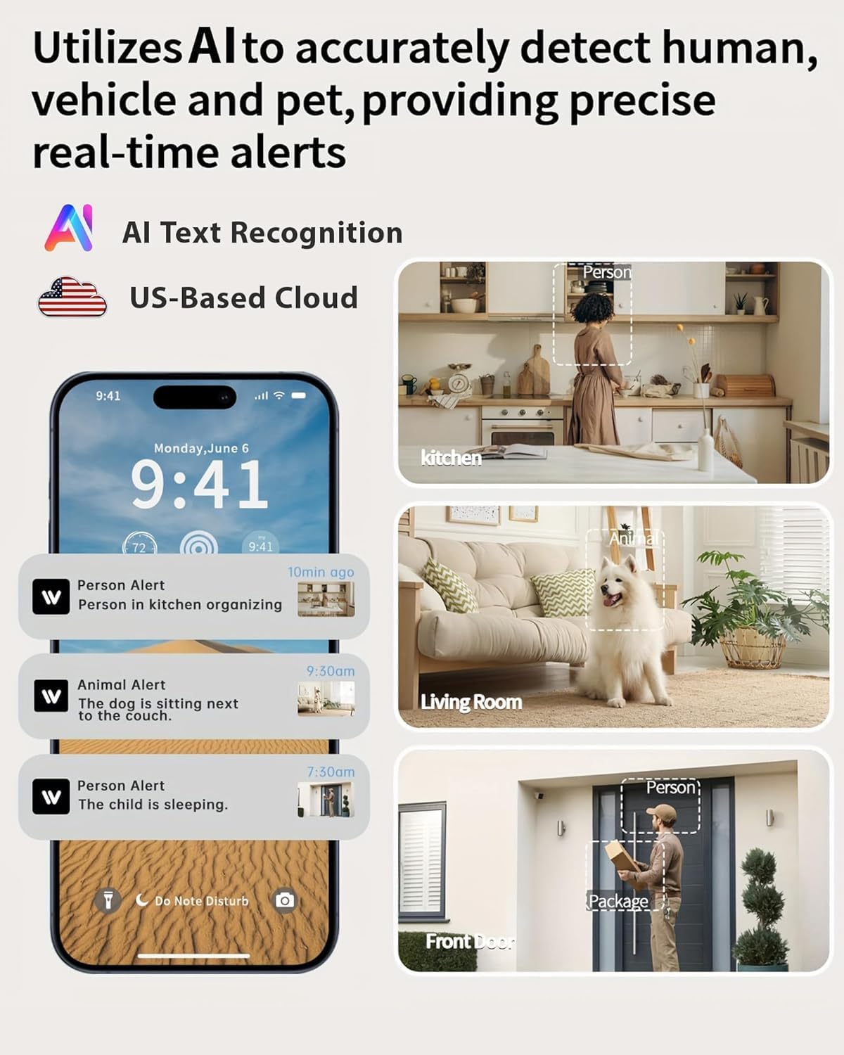 Gianteye 2K (2-Pack), 2.4/5GHz 2-Way Indoor Security Camera Dual-Band WiFi Pet & Baby Monitor, AI Event Detection