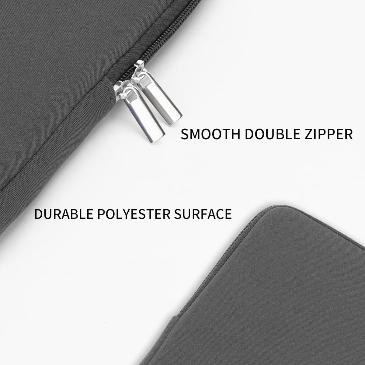 RAINYEAR 15.6 Inch Laptop Sleeve Protective Case Soft Lining Zipper Cover Padded Carrying Bag Compatible with 15.6" Notebook Computer Ultrabook Chromebook (Gray, Upgraded Version)